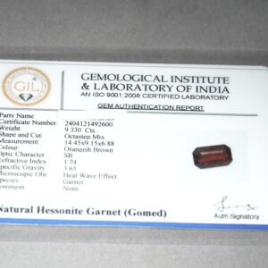 Natural African Gomed Ratna (Hessonite Garnet) Origin Africa, Weight 10.26 Ratti / 09.33 Carat,