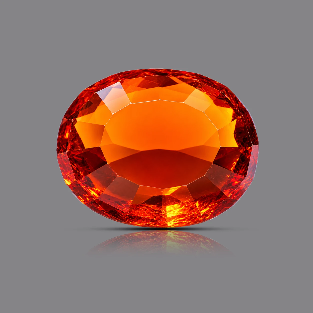 Natural Hessonite Garnet (Gomed) 7.75 ct backside