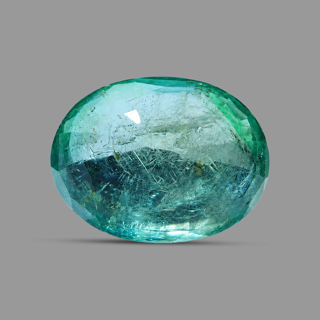 Natural Green Emerald (Panna) 4.65 Ct backside