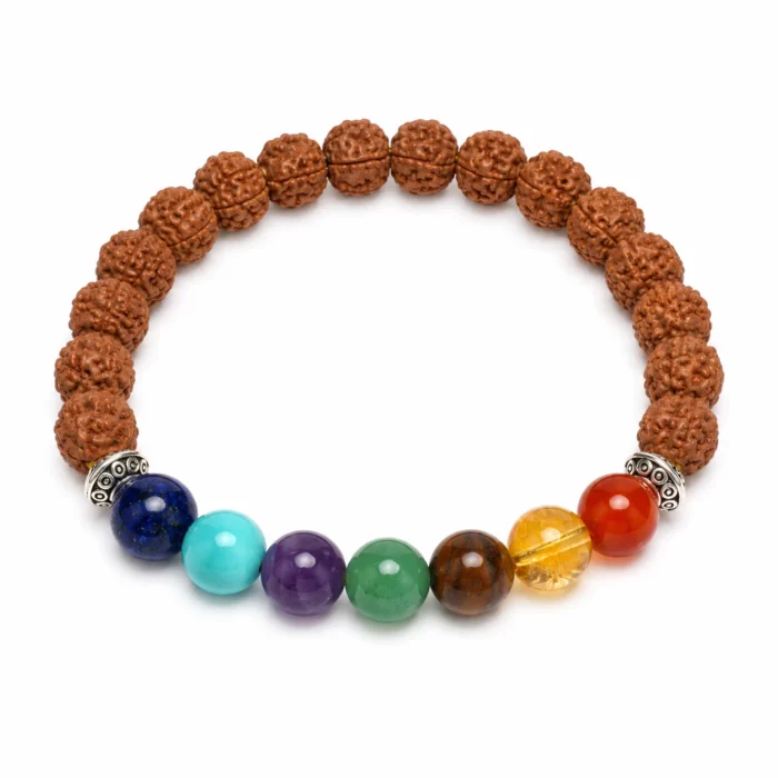 7 Chakra Energy Rudraksha Bracelet for Balance & Positive Energy