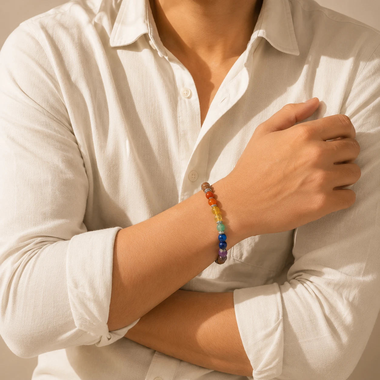 Original 7 Chakra Bracelet with model