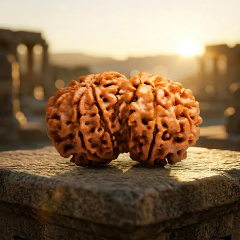 Natural Gauri Shankar Rudraksha with background
