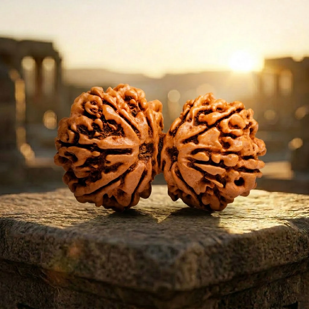 Natural Nepali Gauri Shankar Rudraksha with background
