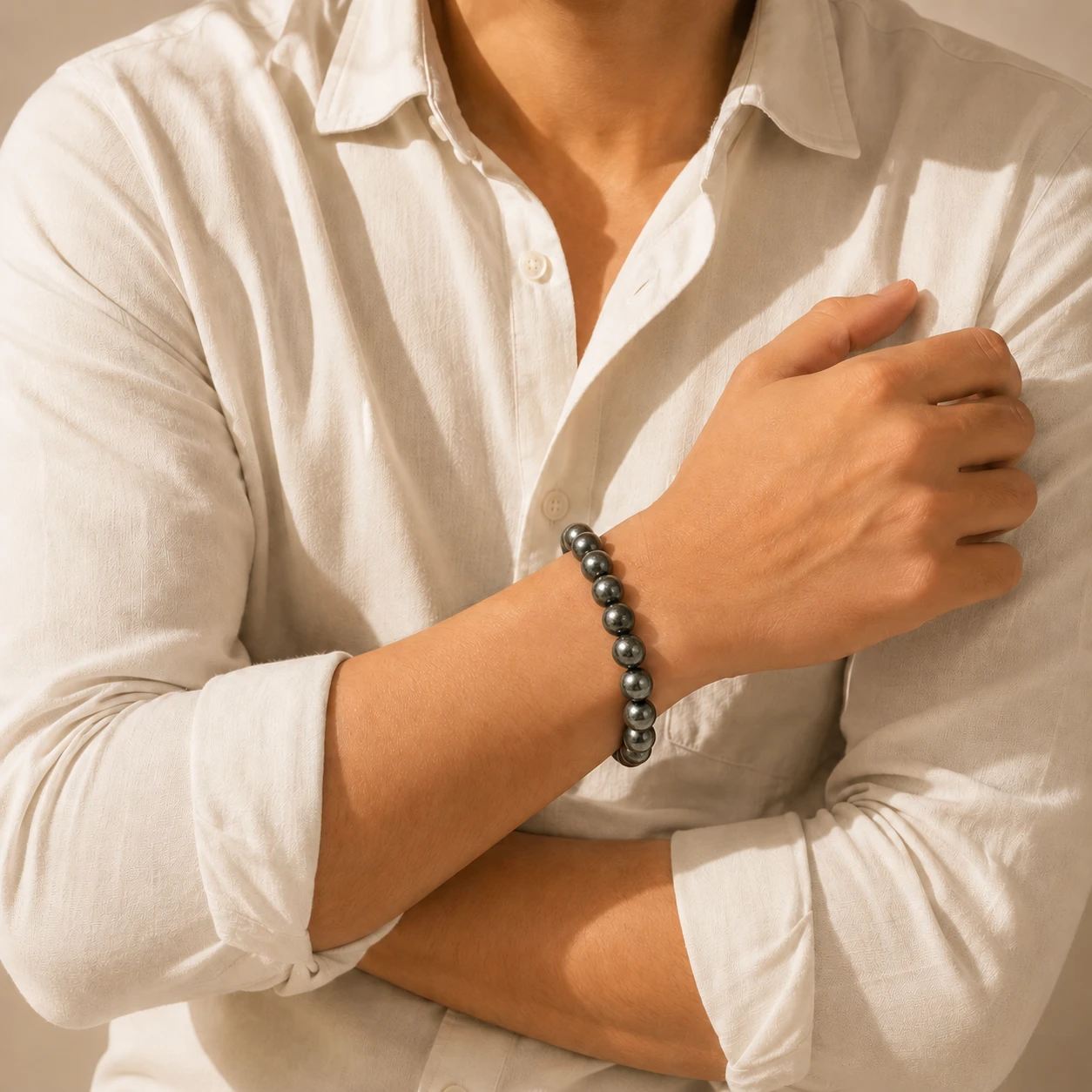 Pyrite Bracelet with model