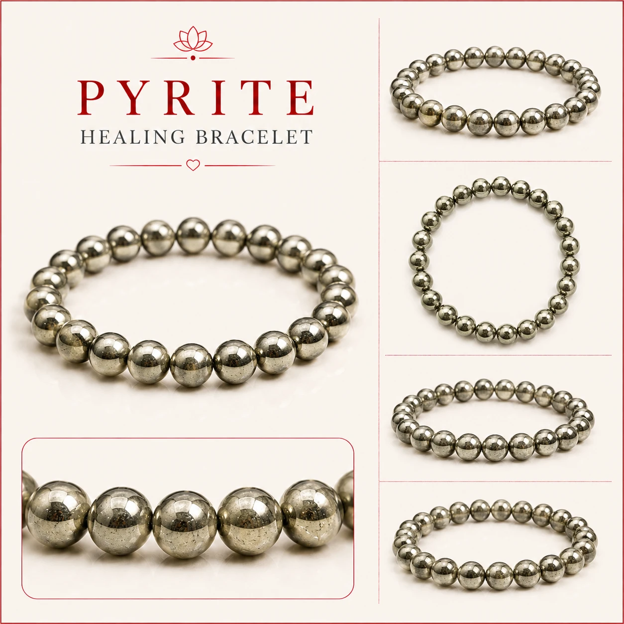 Pyrite Bracelet with info