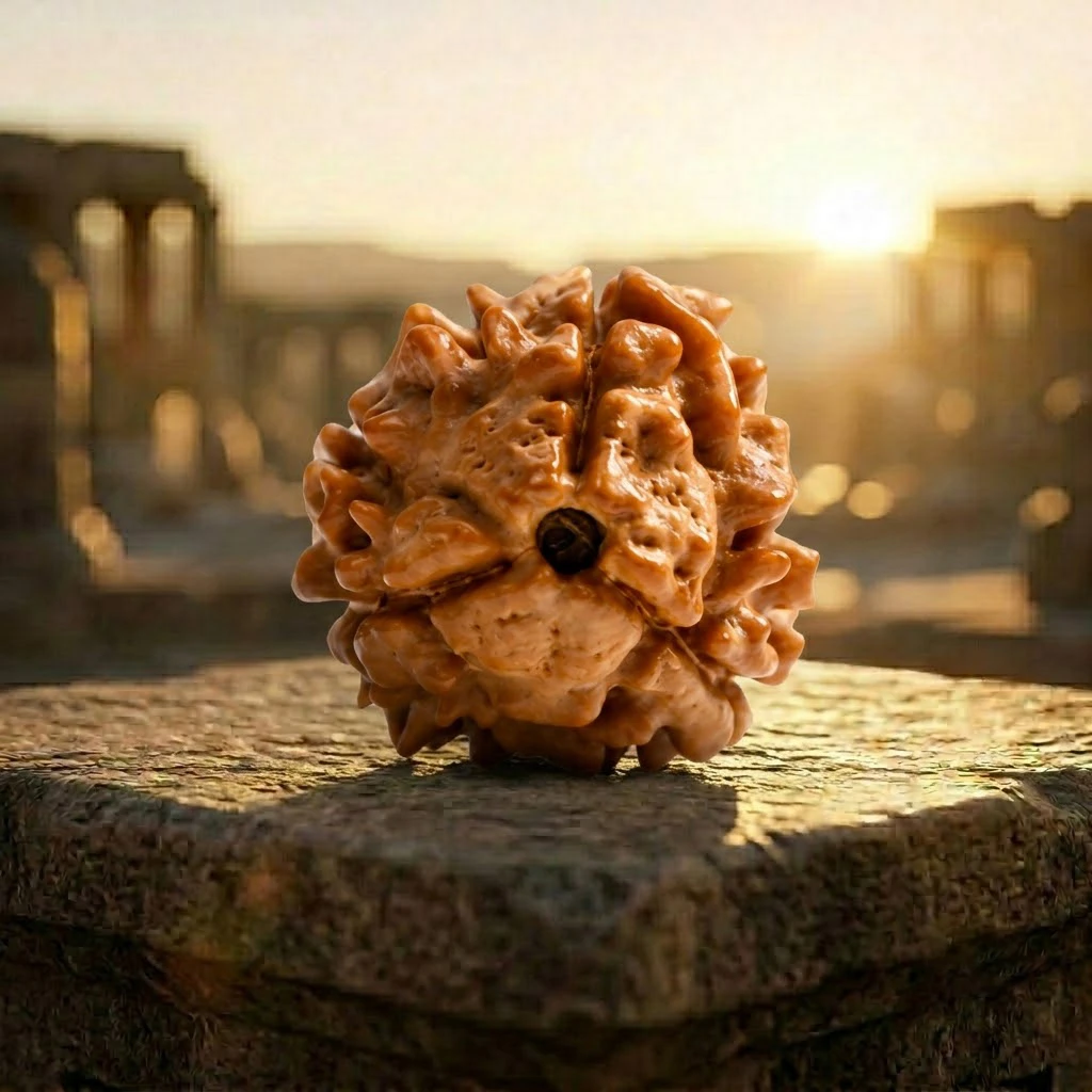 Nepali 3 Mukhi Rudraksha with background
