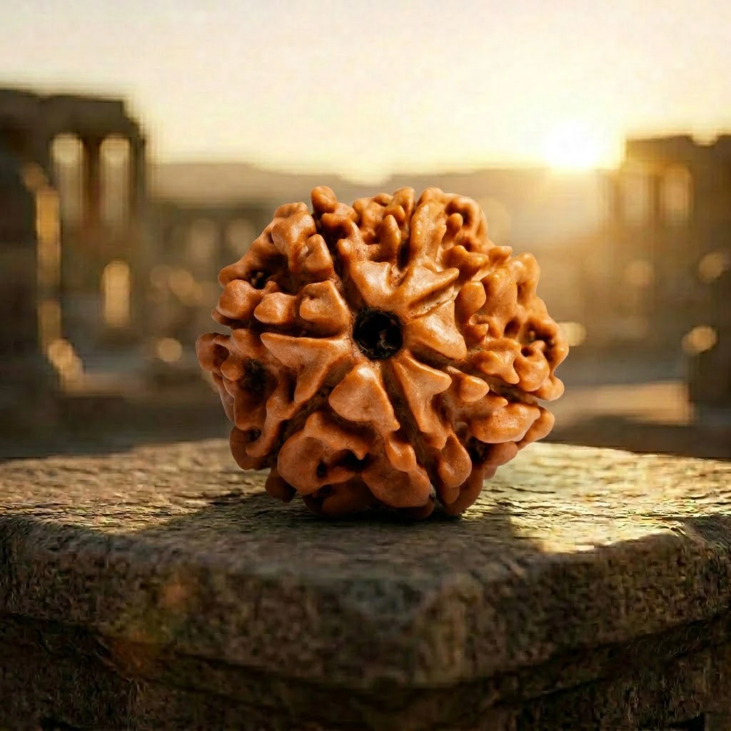 Natural Nepali 7 Mukhi Rudraksha with background