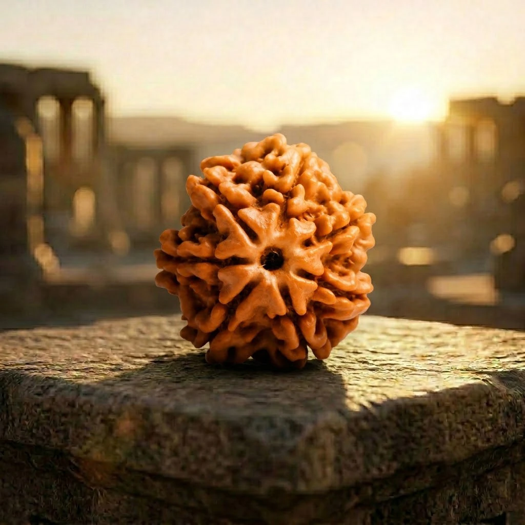 Original 7 Mukhi Rudraksha with background