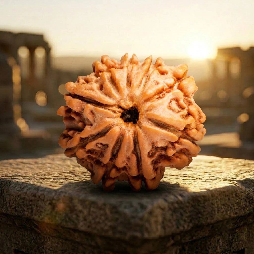 Original Nepali 9 Mukhi Rudraksha with background