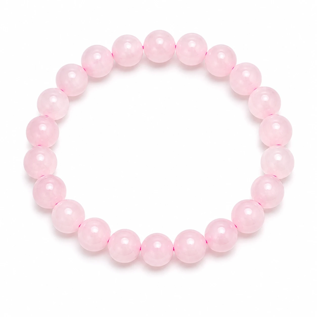 Natural Rose Quartz Bracelet white background