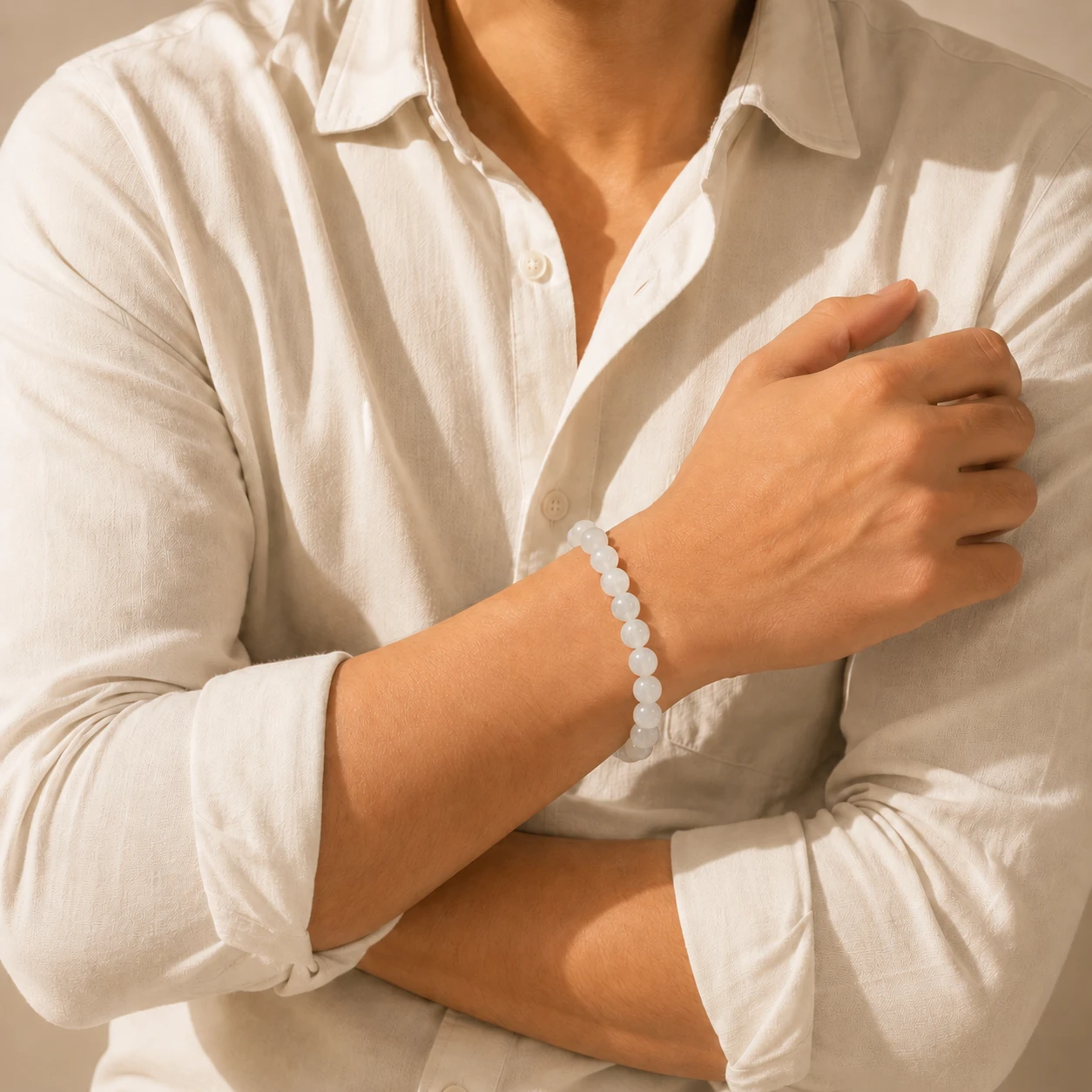 White Moonstone Bracelet model