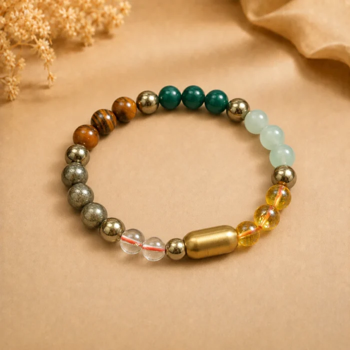 Magnetic Dhan Yog Bracelet – Citrine, Pyrite & Aventurine