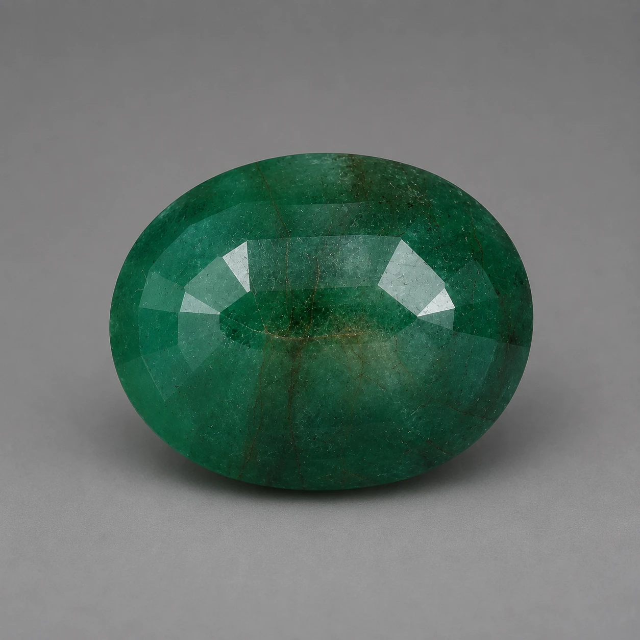 7.30 ct Natural Green Emerald (Panna) gemstone backside