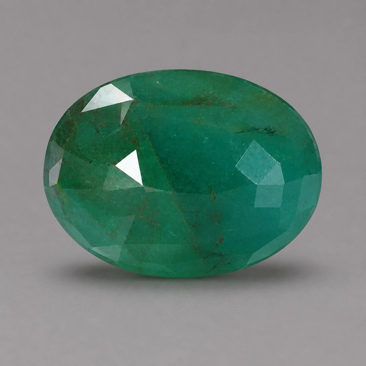 5.70 ct Natural Green Emerald (Panna) backside