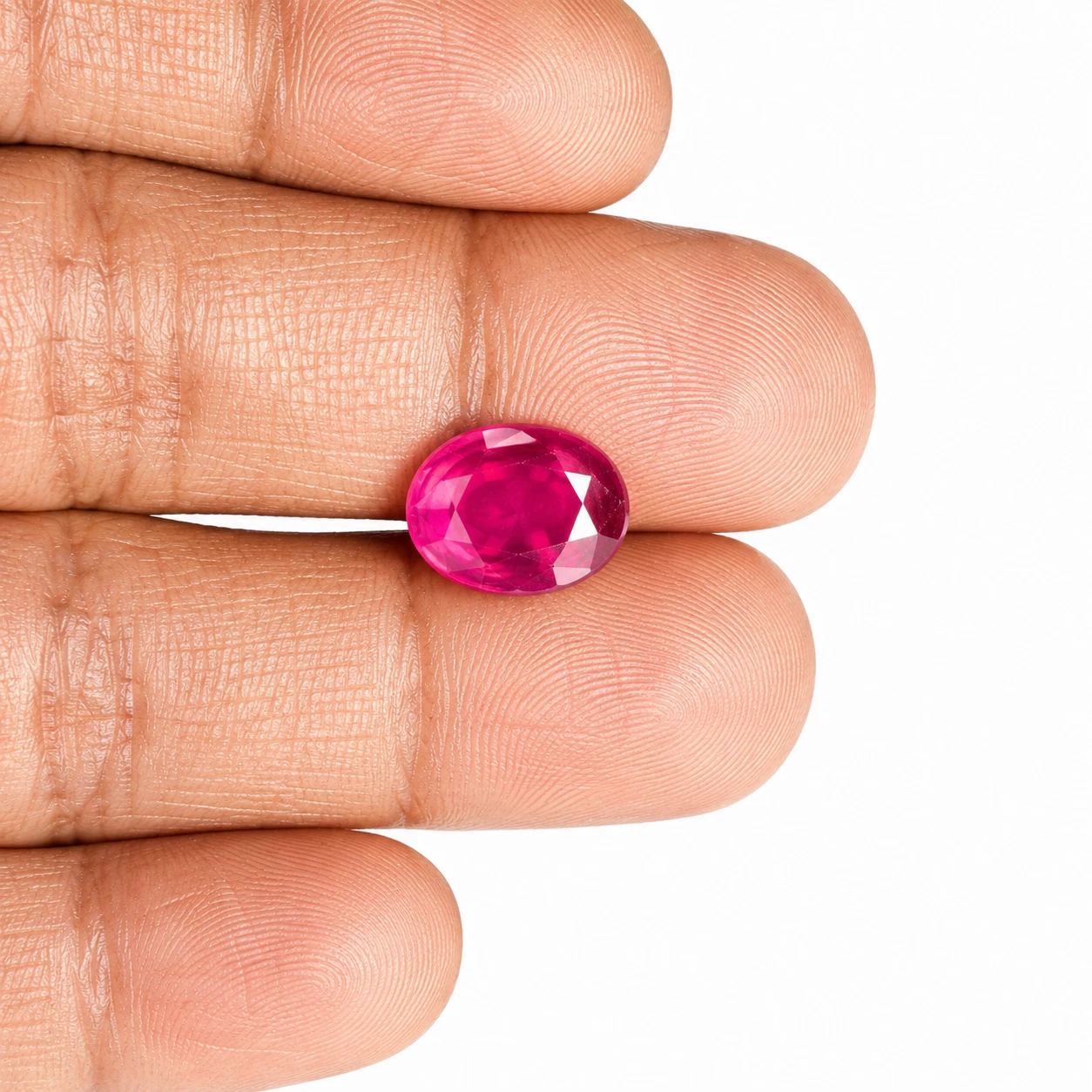 6.30ct Natural Pink Ruby Gemstone with finger