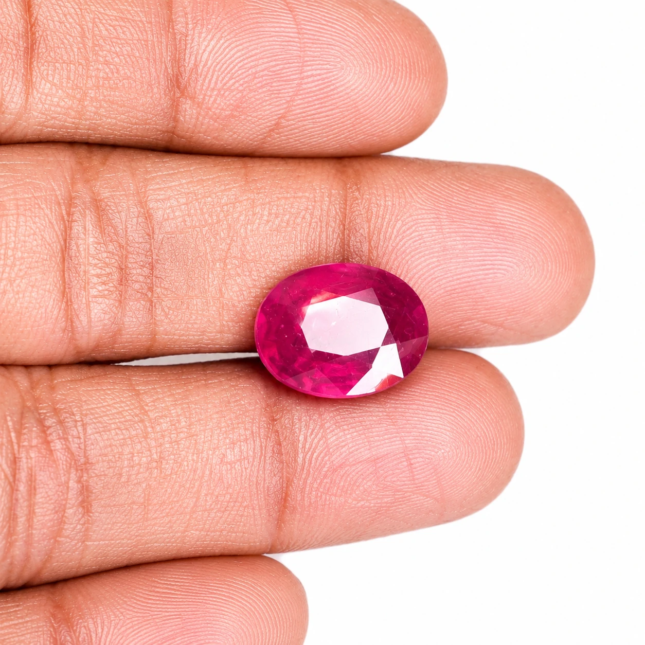 Natural Pink Ruby Gemstone 6.05ct with finger