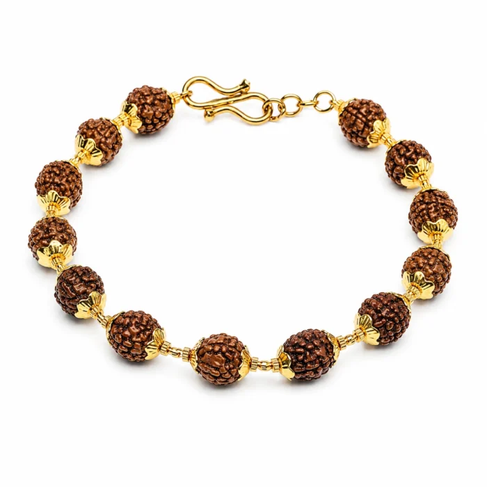 Natural Rudraksha Gold Plated Bracelet | Spiritual Healing