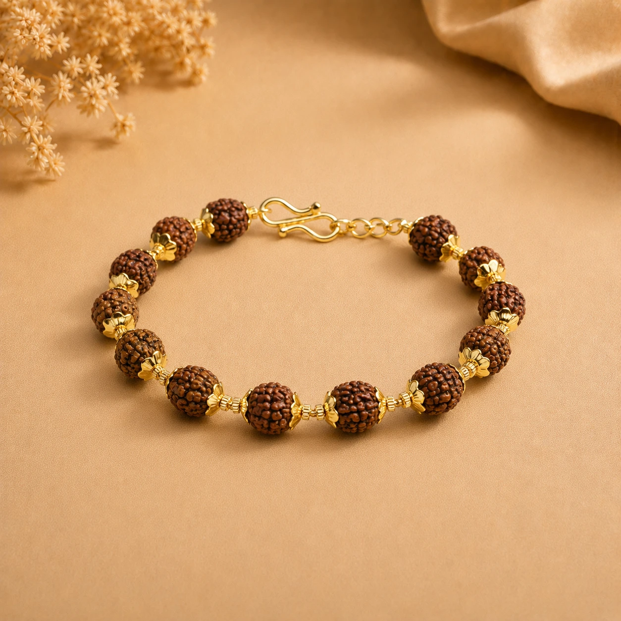 Gold Plated Rudraksha Bracelet primary