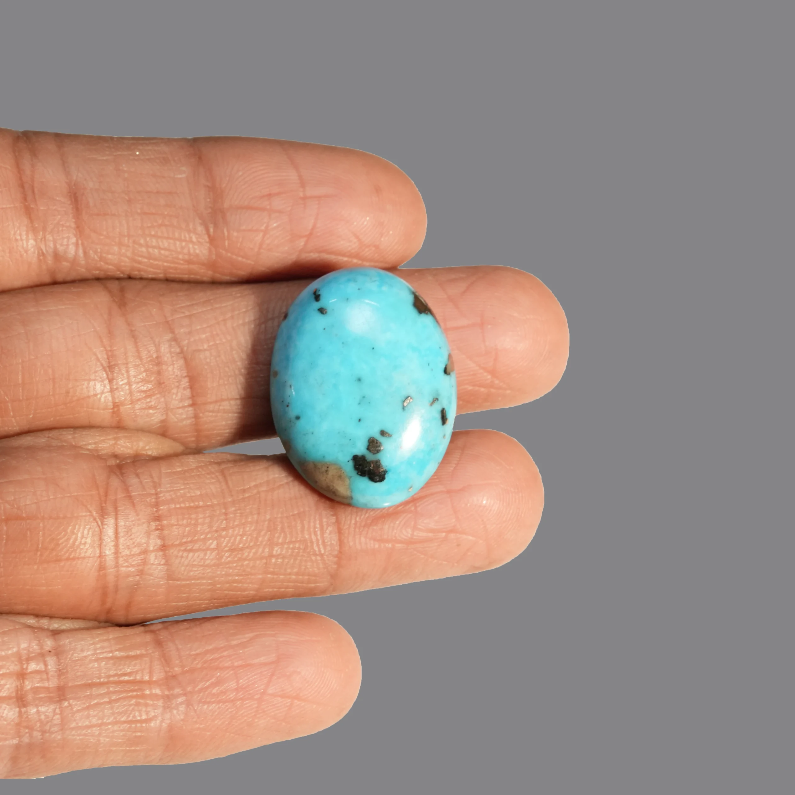 Natural Turquoise Gemstone With Finger