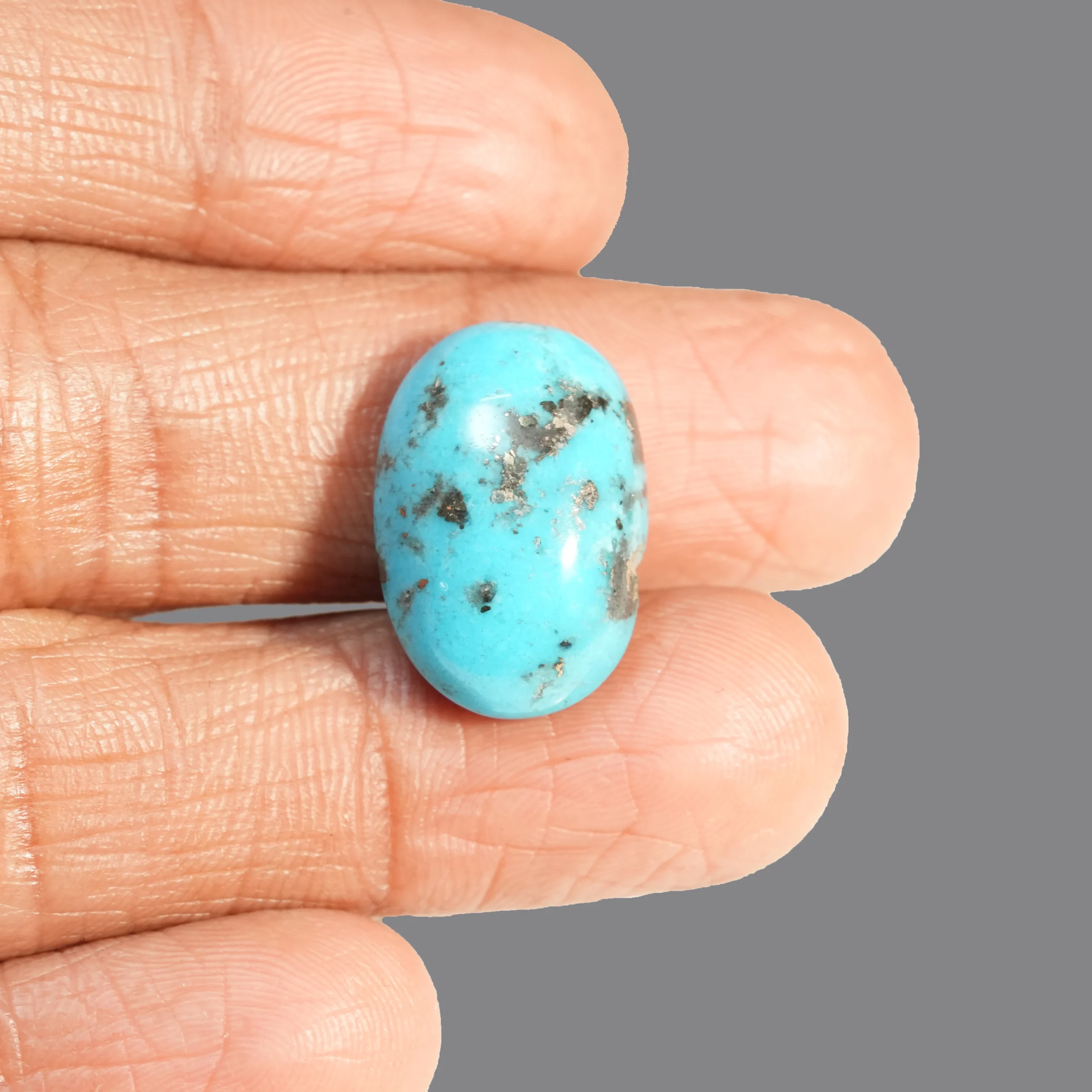 Turquoise Gemstone 15.35 Carat With Finger