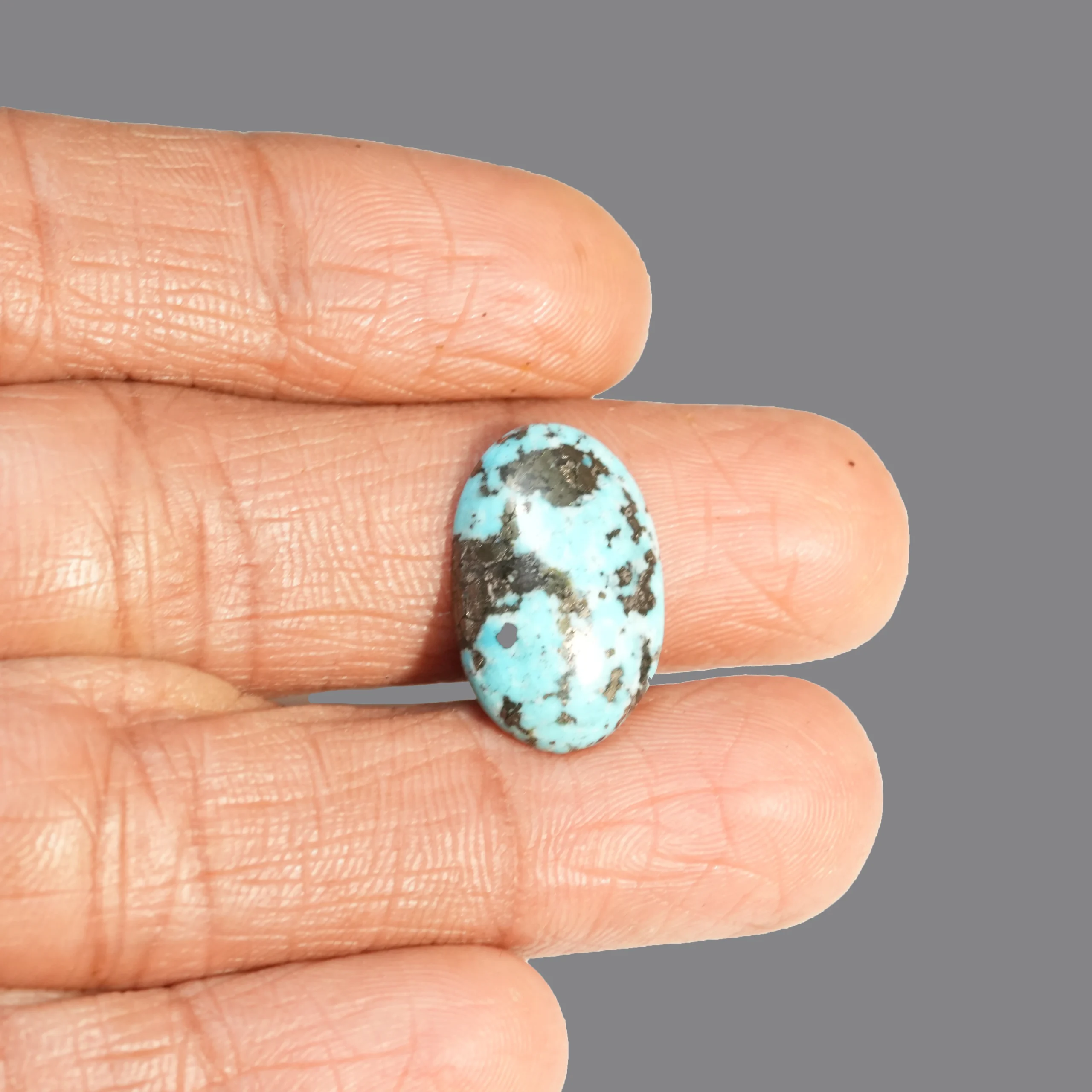 Natural Turquoise Gemstone 7.40 Carat with finger