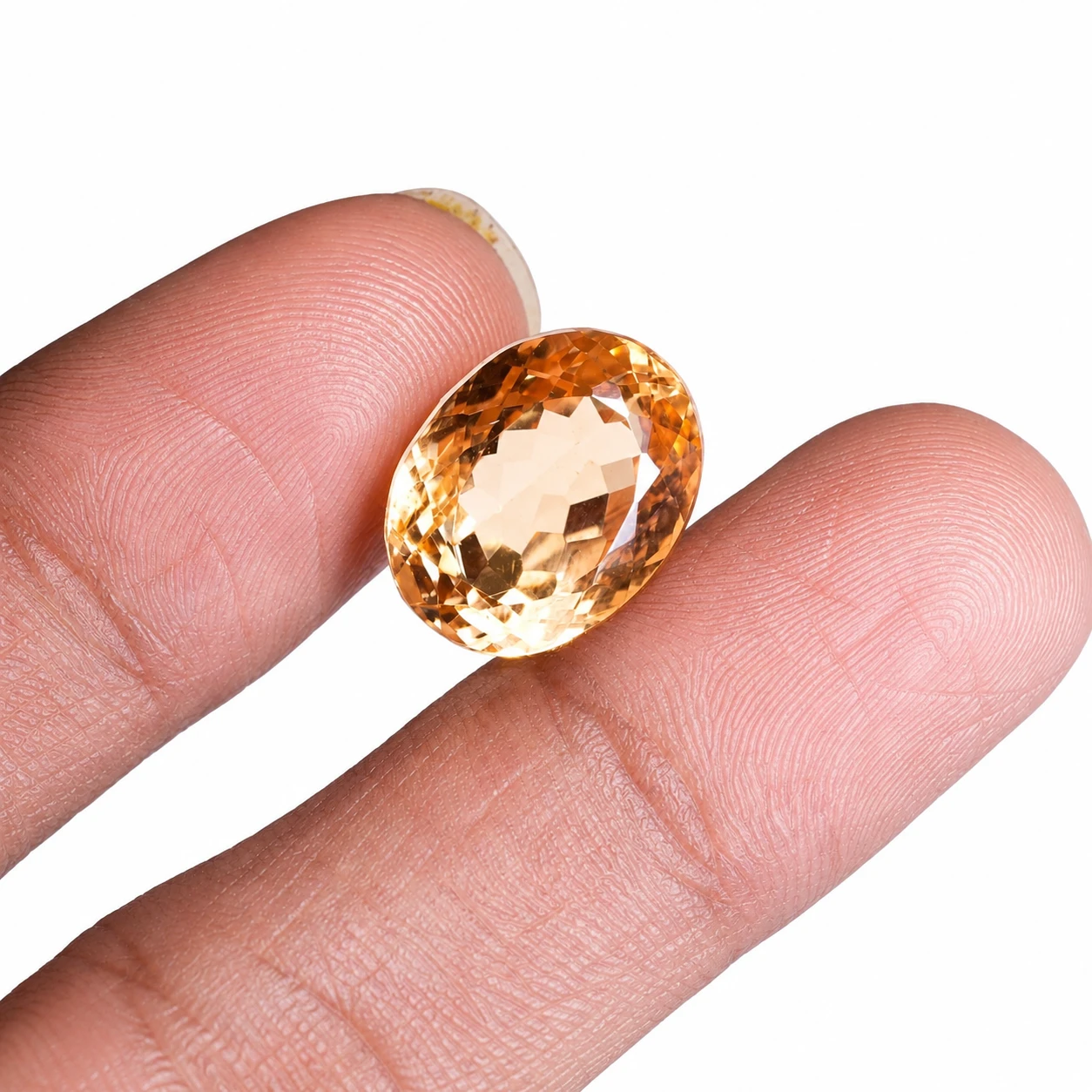 Natural Yellow Topaz Gemstone 12.80 ct with finger
