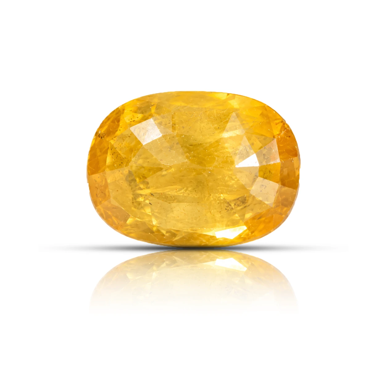 9.45 ct Natural Certified Yellow Sapphire backside