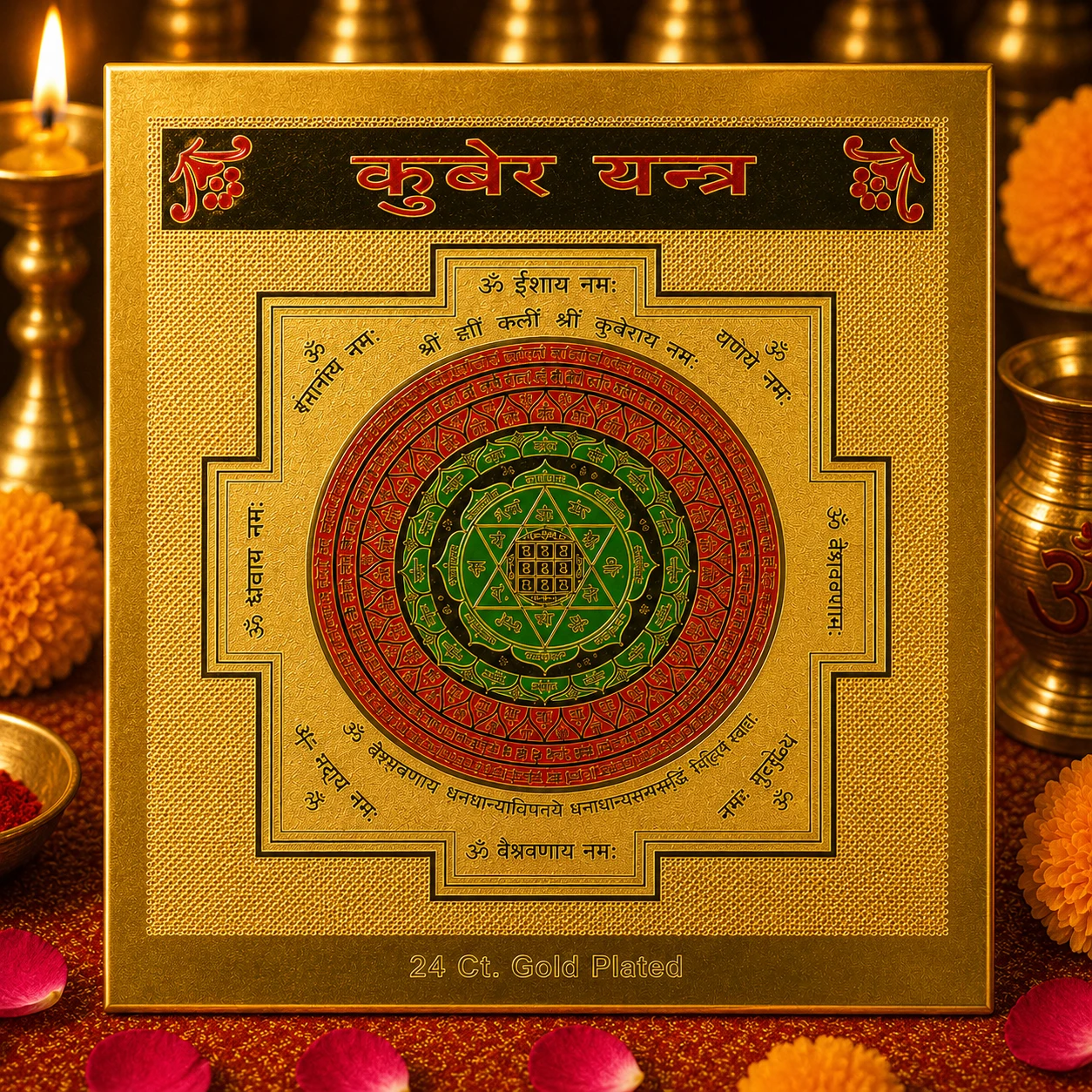 Kuber Gold Plated Yantra Primary with background