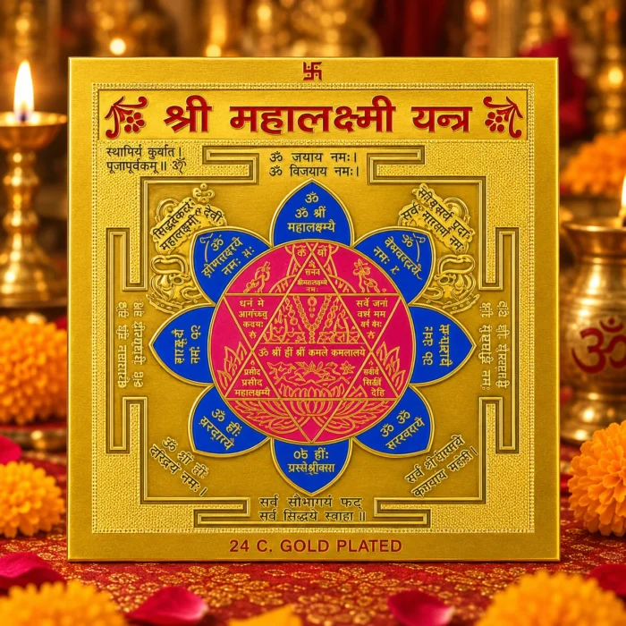 Mahalaxmi Yantra – Gold Plated Metal Yantra