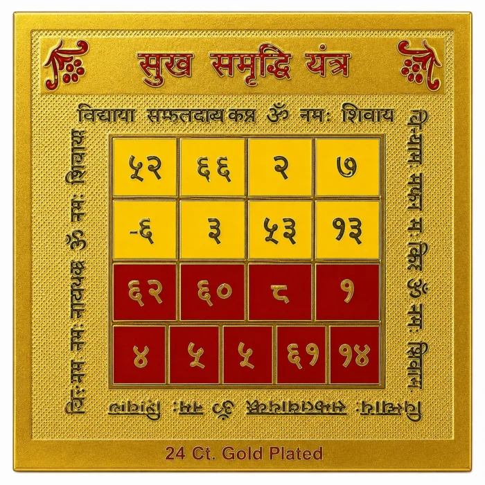 Sukh Samriddhi Yantra – Gold Plated Spiritual Yantra