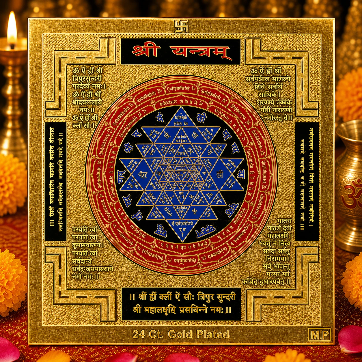 golden plated shri yantram primary