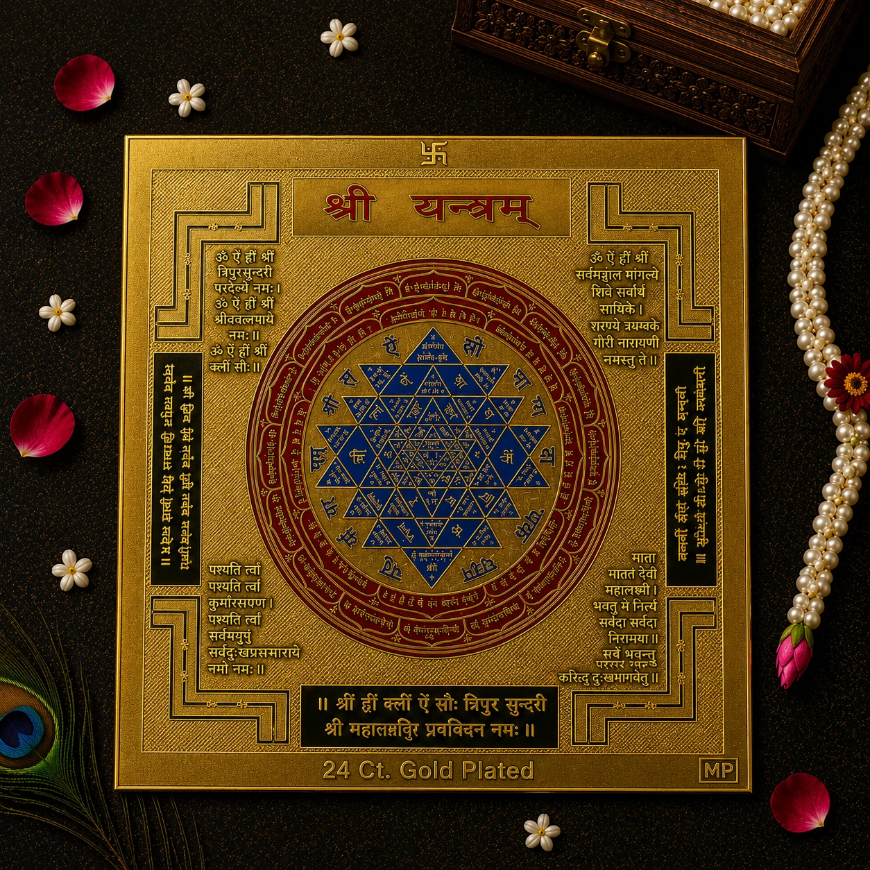 golden plated shri yantram secondary