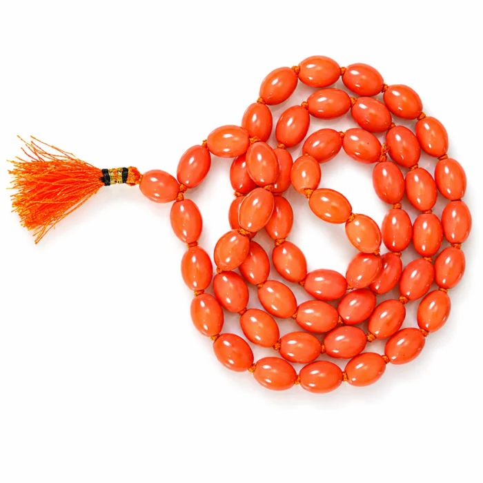 Original Red Coral Mala – Natural Moonga Mala
