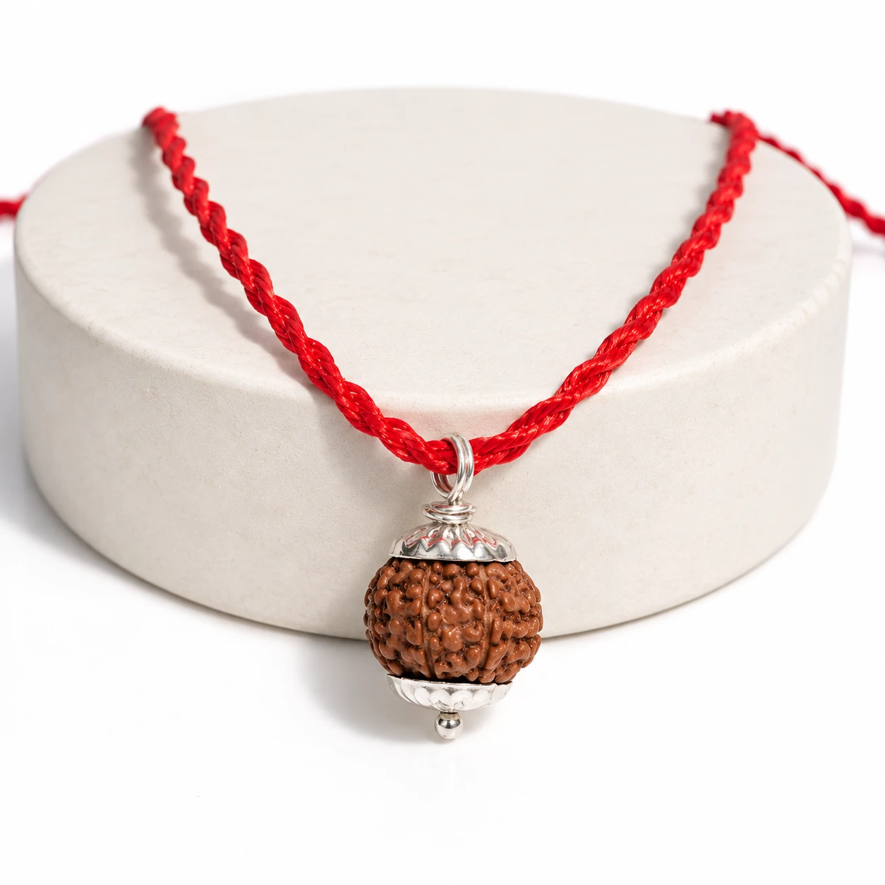 Natural 8 Mukhi Rudraksha Pendant With Podium