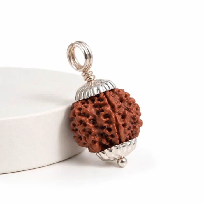 5 Mukhi Rudraksha Pendant | Natural Rudraksha with Metal Capping