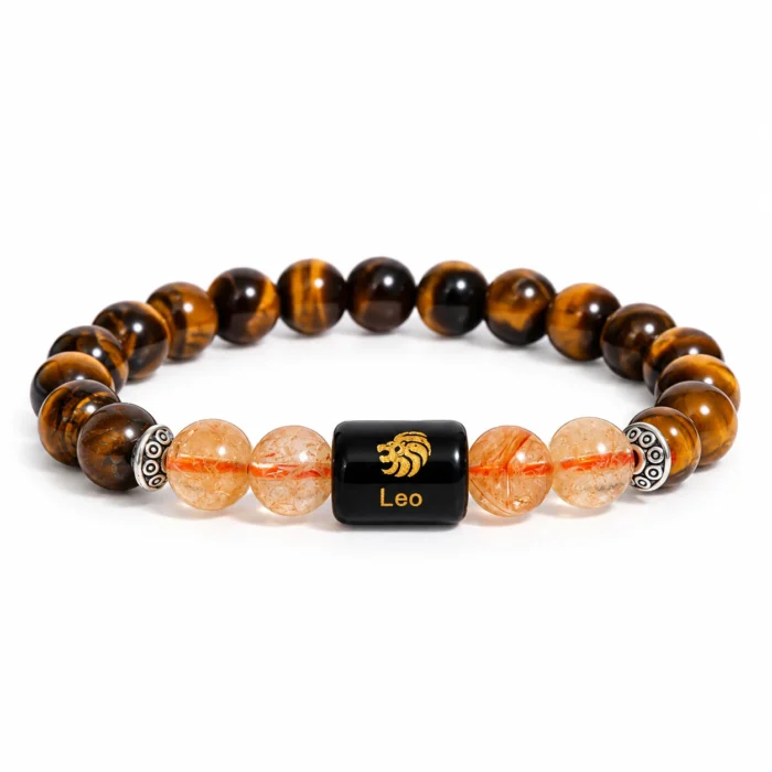 Leo Zodiac Bracelet (सिंह राशि) | Certified Healing Crystal for Confidence