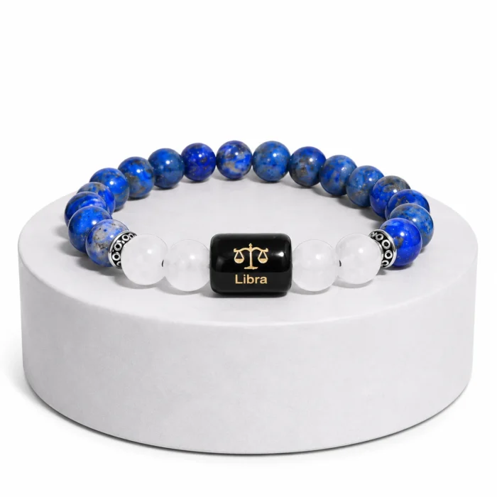 Libra (तुला राशि) Zodiac Bracelet – Lapis Lazuli & Howlite