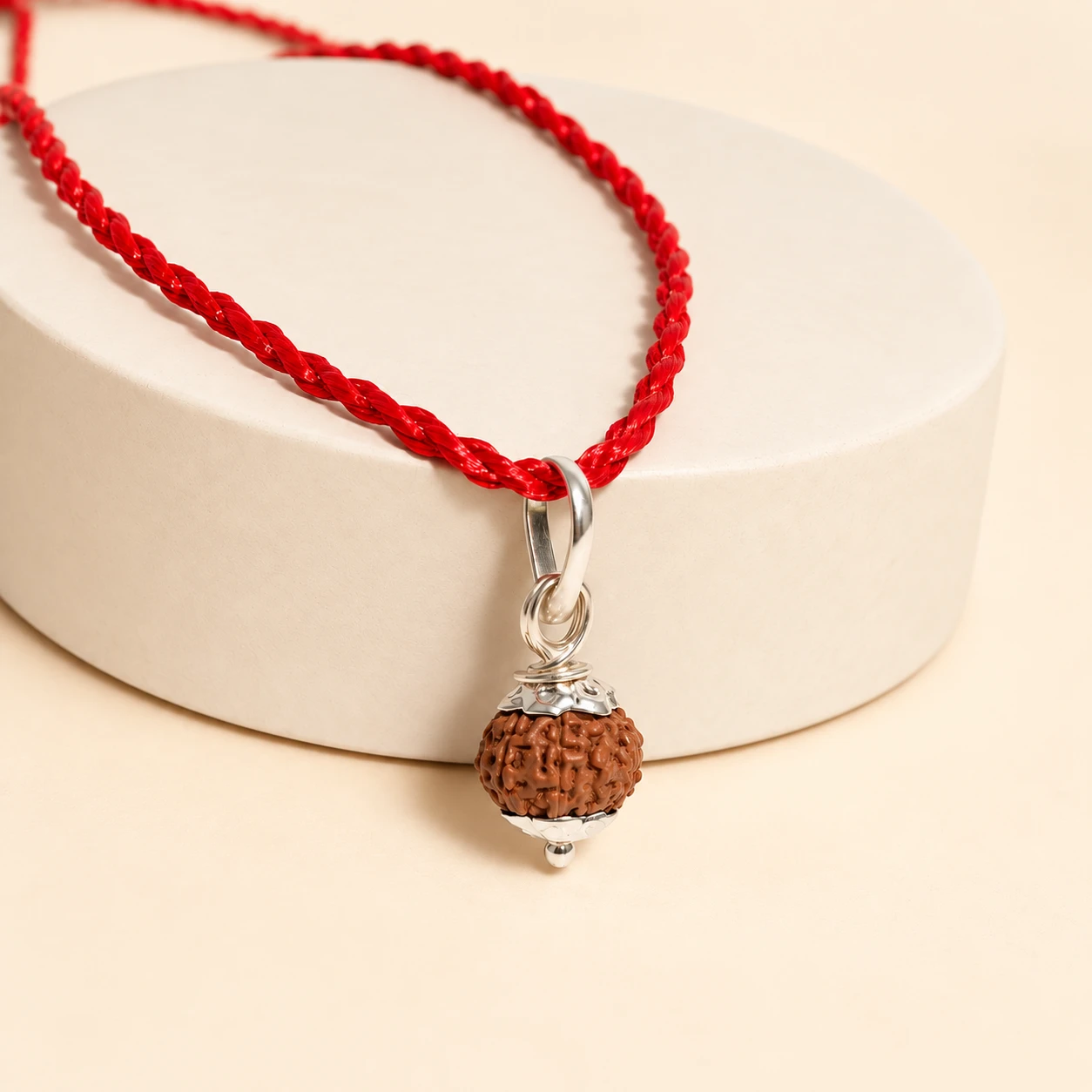 10 Mukhi Rudraksha Pendant with podium