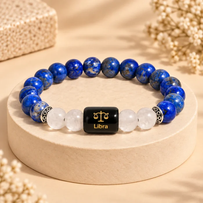 Libra (तुला राशि) Zodiac Bracelet – Lapis Lazuli & Howlite